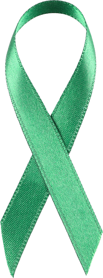 PNG,green awareness ribbon, isolated on white background