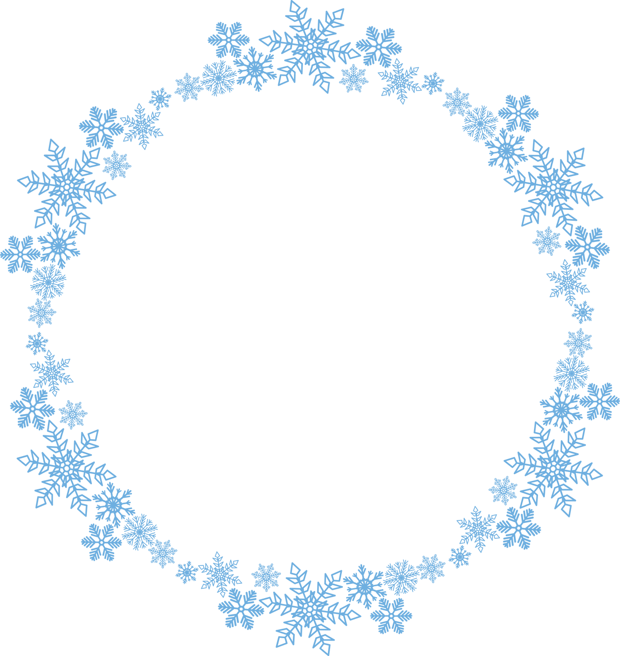 winter snow snowflake round frame