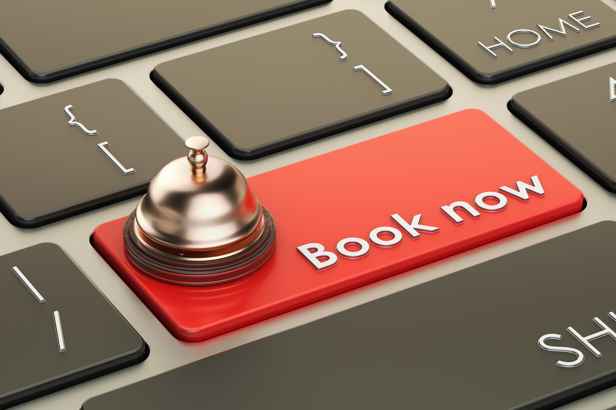 Book Now Keyboard Button, 3D Rendering